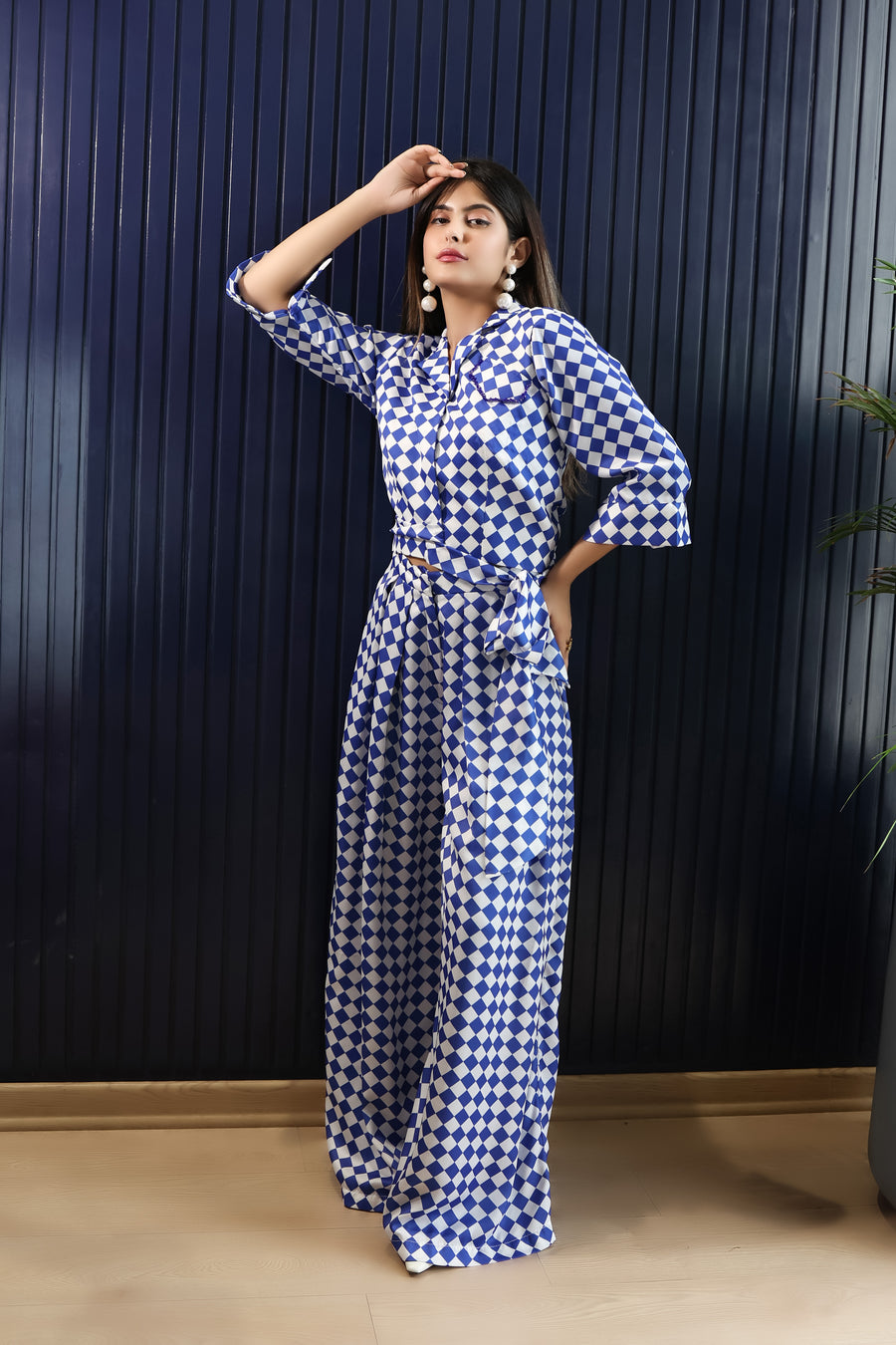 Blue Checkmate Co-ord