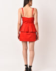 RED STRAPPY COTTON DRESS